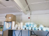 Quantity of Assorted Sized JETB White Round Plastic Tubs with Lids.