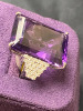 18ct White Gold Amethyst (25ct) & (.80ct) Diamond Ring. Size M. RRP £3300. - 2