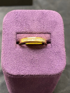 18ct Yellow Gold Bagette Half Eternity (.20ct)Diamond Ring. Size O. RRP £1350.