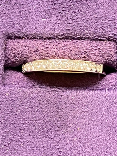 Stamped 18ct White Gold & Diamond (.15ct) Half Eternity Ring. Size J. RRP £1200.