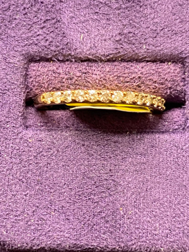 9ct Yellow Gold Diamond (.15ct) Half Eternity Ring. Size M. RRP £1600.