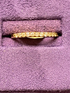 9ct Yellow Gold & Diamond (.15ct) Half Eternity Ring. Size M. RRP £1545.