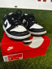 Pair of Nike Dunk Low (GS) in White & Black, Size UK 3. Comes in Box. NOTE: worn in good condition. - 4