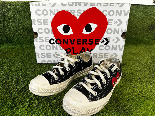 Pair of Converse Comme des Garcons Play x Chuck Taylor 1970's Ox, Size UK 3. Comes in Box. NOTE: worn in good condition.
