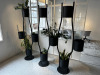 10 Pot Black Metal Indoor Plant Holder/Display in 3 Sections. Size H190 x W250cm. - 2