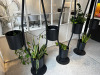 10 Pot Black Metal Indoor Plant Holder/Display in 3 Sections. Size H190 x W250cm. - 5