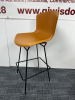 Knoll Bertoia Counter Stool in Tan Cowhide with Black Frame. - 2