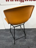 Knoll Bertoia Counter Stool in Tan Cowhide with Black Frame. - 4