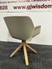 Andrea World Nuez Chair on Light Solid Ash Legs with Beige Plastic and Grey Leather Seat. - 4