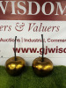 Pair of Gold Coloured Oversized Cherry Ornaments.