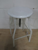 White Height Adjustable Swivel Stool. - 2