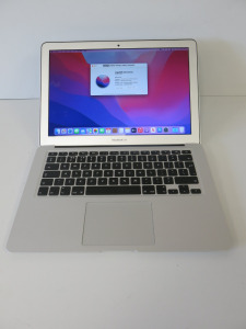 Apple 13.3" MacBook Air Model A1466 Running macOS Monterey 12.0.1, 1.6Ghz Dual Core Intel Core i5, 8GB Memory, 121GB Flash Storage, Intel HD Graphics 6000 1536 MB, Comes with Power Supply.