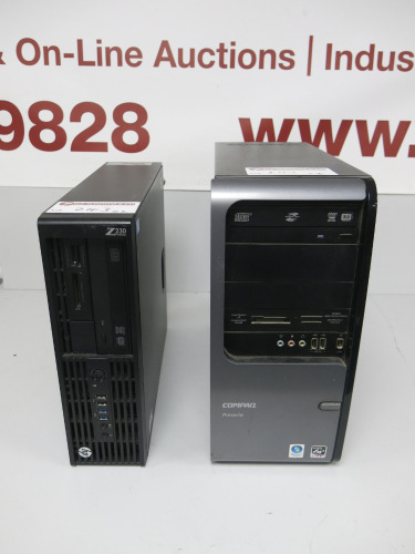 2 x Assorted PC'S to Include: 1 x HP Z230 PC, Intel Xeon E3-1226 @3.3 Ghz, 8GB RAM, 250GB HDD & 1 x Compaq Presaio (Will Not Load Windows) Sold For Spares or Repair A/F.
