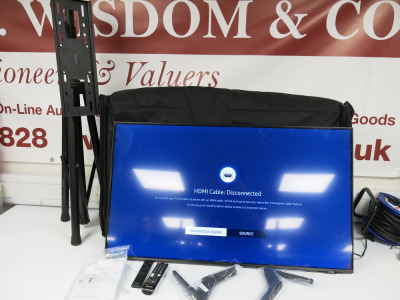 Samsung 43" TV, Model UE43AU9007K. Comes in Gator Carry Case with Tripod Stand, Wall Bracket, Feet & Remotes with Power Lead.