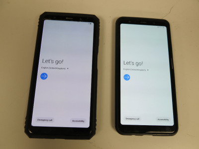 2 x Samsung Galaxy A7 (2018) Mobile Phones, 64GB. Comes with 2 x Cases.