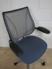 Humanscale Liberty Ocean Task Chair in Blue Fabric with Aluminium Frame. - 4