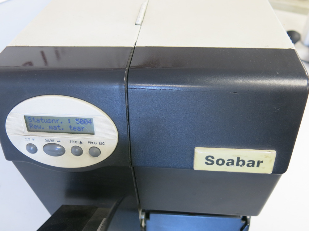 Soabar Label Printer, Type 64.04, S/N 0254769494.