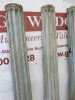 4 x Antique Wooden Indian Teak Highly Carved Pillars with Wooden Flower Tops & Concrete Bases. Size H240 x W26cm. - 13