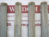 4 x Antique Wooden Indian Teak Highly Carved Pillars with Wooden Flower Tops & Concrete Bases. Size H240 x W26cm. - 14