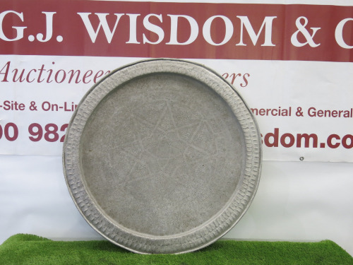 Large Vintage Decorative Metal Tray, Size Dia 106cm.
