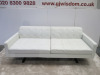 Hand Made Poltrona Frau Divano 2 Seater Kennedee Modular Sofa in White Leather. Hand Sewn X Motif & Steel Feet in Gun Metal Finish. Size H68 x W194 x W90cm. - 2