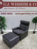 Vintage Dieter Rams Model 620 Deep Purple/Meauve Leather Vitsoe Lounge Chair with Swivel Base & Ottoman.