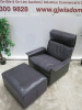 Vintage Dieter Rams Model 620 Deep Purple/Meauve Leather Vitsoe Lounge Chair with Swivel Base & Ottoman. - 2