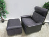 Vintage Dieter Rams Model 620 Deep Purple/Meauve Leather Vitsoe Lounge Chair with Swivel Base & Ottoman. - 5