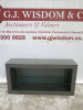 Heavy Wood Side Unit In Silver With Thick Glass Shelf. Size H80 x W160 x D40cm.