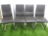 4 x Stainless Steel Canterlever Dining Chairs with Mottled Effect Faux Leather Seating and Back.