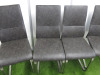 4 x Stainless Steel Canterlever Dining Chairs with Mottled Effect Faux Leather Seating and Back. - 3