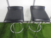 2 x Chrome Framed High Stools with Black Faux Leather Swivel Seats. - 3