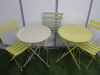 2 x Folding Garden Tables and 3 Folding Metal Chairs. - 2