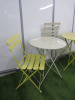 2 x Folding Garden Tables and 3 Folding Metal Chairs. - 3