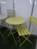 2 x Folding Garden Tables and 3 Folding Metal Chairs. - 4