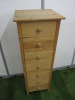 7 Drawer Pine Tall Cabinet. Size 125cm x 43 x 40cm. - 2