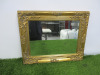 Small Wall Bevel Edged Mirror in Gold Coloured Embossed Frame. Size 52 x 43cm. - 3