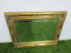 Small Wall Bevel Edged Mirror in Gold Coloured Embossed Frame. Size 52 x 43cm. - 4