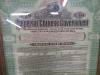 Framed & Glazed Print of Notice by the Imperial Chinese Government. £20 Bond. Size 45 x 58cm. - 3