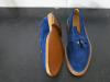 Pair of Baldiniini Vero Cuoio Men's Slip On Tassel Loafers Shoe in Blue Suede Leather Upper. New/Unworn with Anti Slip Soles inside Box. Size 42 or 43 But Not Marked. - 2