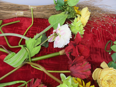 Crate Containing Assortment of Faux Flowers (As Viewed/Pictured). NOTE: crate not included.