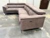 Faux Suede Leather Dark Grey Corner Sofa with Electric Recliner to Left Side, with Manual Headrests. Size 210 x 280 x 100cm - 3