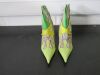 Pair of Baldinini Ladies Vero Cuoio Two Tone Green Leather & Snake Skin Shoes, Size 41, Appear Unworn.