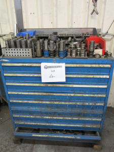 9 Draw Cabinet with Large Quantity of Assorted Punch Machine Tooling (As Viewed).