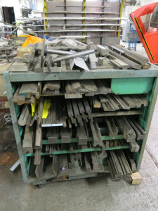 5 Shelf Metal Green Cabinet with Large Quantity of Assorted Press Brake Machinery Tooling & Profiles (As Viewed).