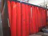 **WITHDRAWN** 85 x Plastic Welding Strip Curtains on Rail in Brown & Red. Individual Curtain Size 200 x 30cm. NOTE: buyer to dismantle. - 3