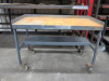 Large Metal Mobile Trolley with Part Surround & Part Shelf Under. H100 x W150 x D76cm