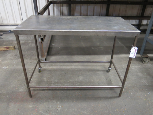 Metal Frame & Metal Table Top with Part Castors. Size H90 x W120 x D60cm.