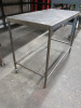 Metal Frame & Metal Table Top with Part Castors. Size H90 x W120 x D60cm. - 2