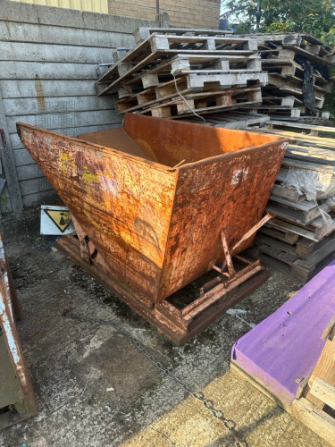 Metal Skip Bin with Forklift Attachment (Out in Yard).